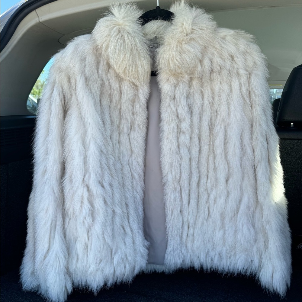 Vintage 1980's SAGA FOX Fur Coat | Finland Murano Blue Fox